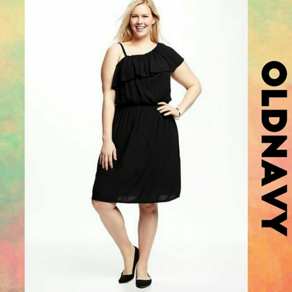 🆕️Plus Size-One Shoulder cinched Waist Dress 4X
